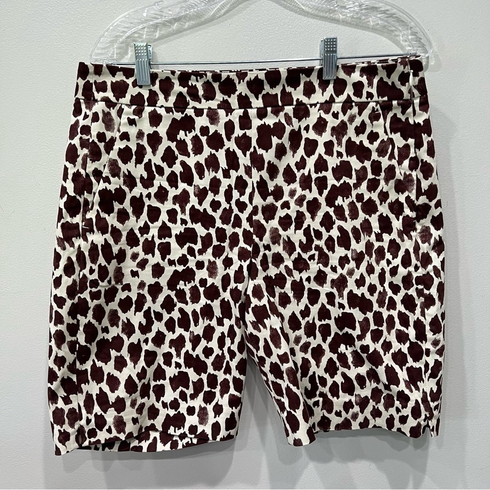 J Crew Giraffe Print Bermuda Shorts Women’s Size 10